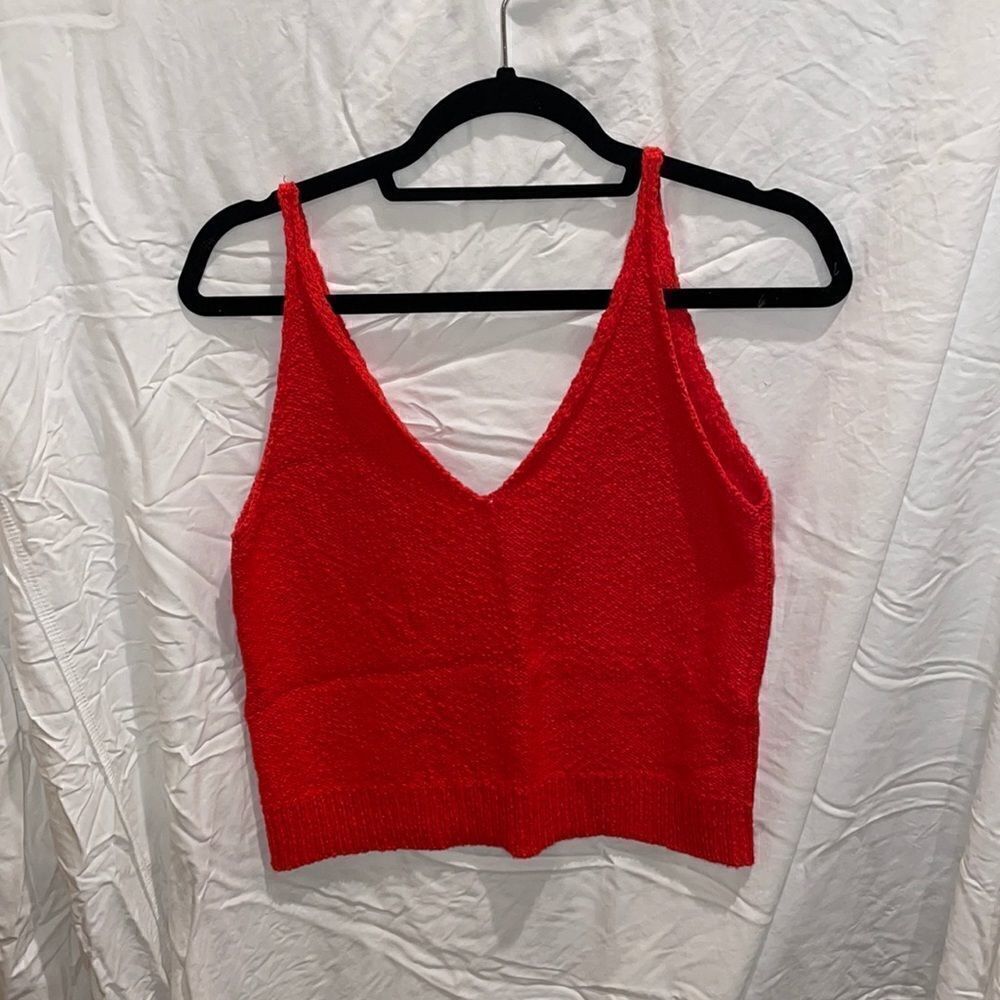 Zara, knit red sweater tank size small
